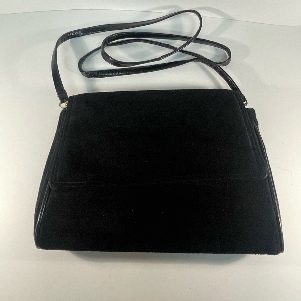 Frenchy of California black suede and leather shoulder bag